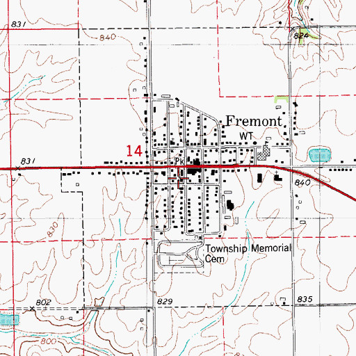 Topographic Map of Baptist Church, IA