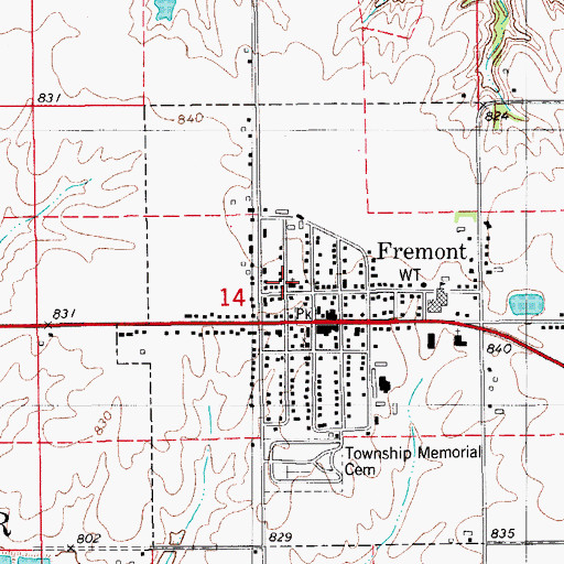 Topographic Map of Church of the Nazarene, IA