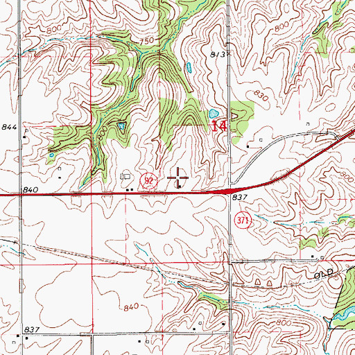Topographic Map of McDonald Cemetery, IA