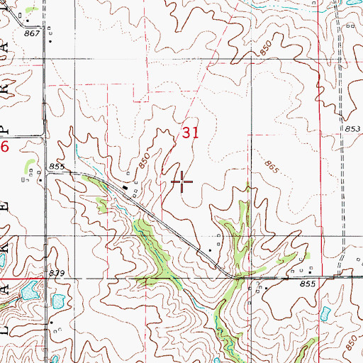 Topographic Map of Howard Cemetery, IA