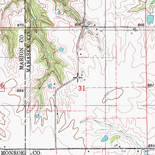 Topographic Map of Smith Cemetery, IA