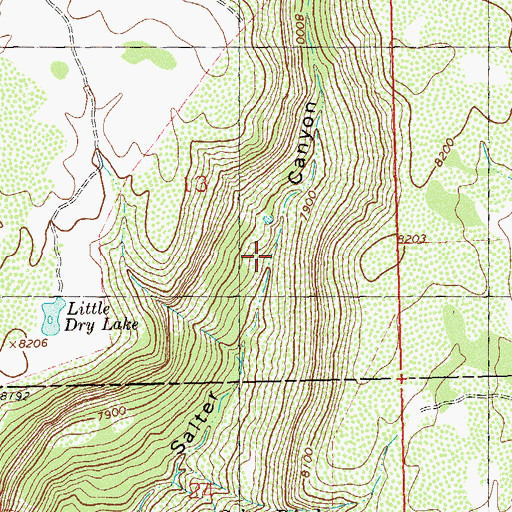 Topographic Map of Dry Canyon Spring Reservoir, CO