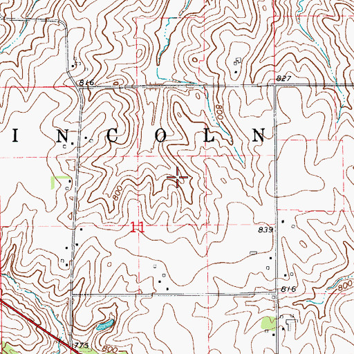 Topographic Map of Chew Cemetery, IA
