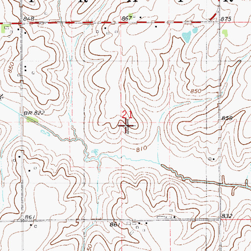 Topographic Map of Weatherwax Cemetery, IA