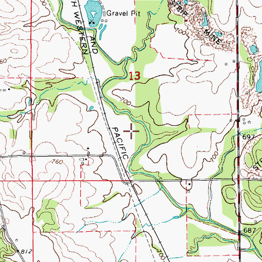 Topographic Map of Muchakinock Cemetery, IA