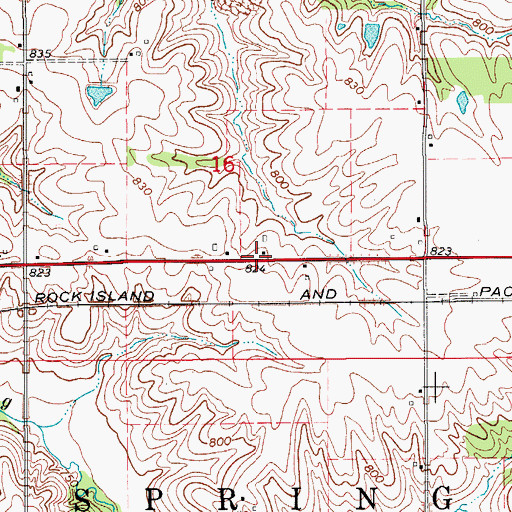 Topographic Map of First Mahaska County Schoolhouse Historical Marker, IA