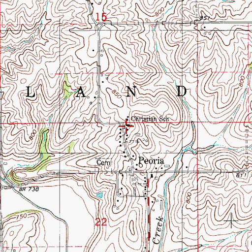 Topographic Map of Peoria Christian Reformed Church, IA
