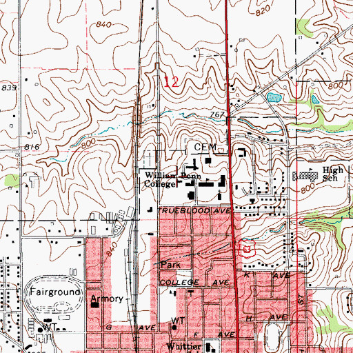 Topographic Map of Industrial Technology Center, IA