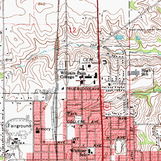 Topographic Map of Ron Randleman Fitness Center, IA