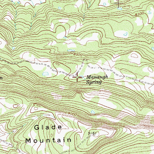 Topographic Map of Manaugh Spring Reservoir, CO