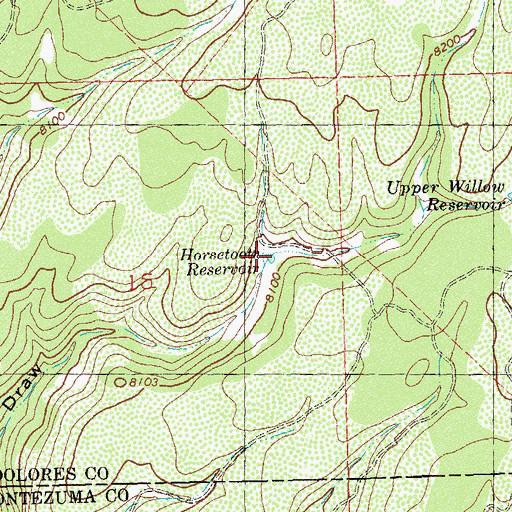 Topographic Map of Horsetooth Reservoir, CO