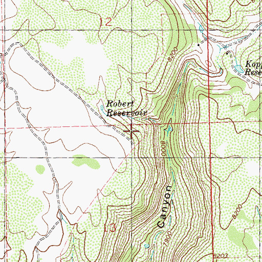 Topographic Map of Tozer Number One Reservoir, CO