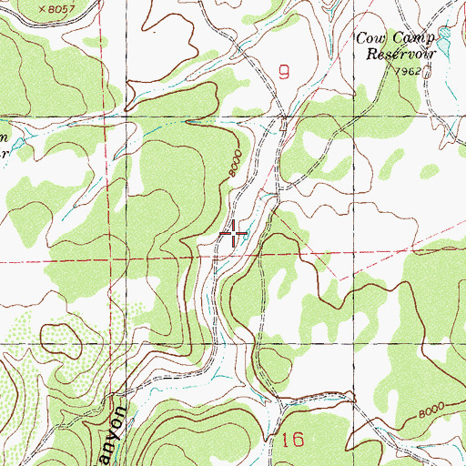 Topographic Map of Dry Canyon Reservoir, CO
