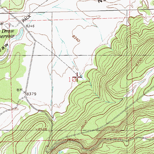 Topographic Map of Oak Draw Reservoir, CO