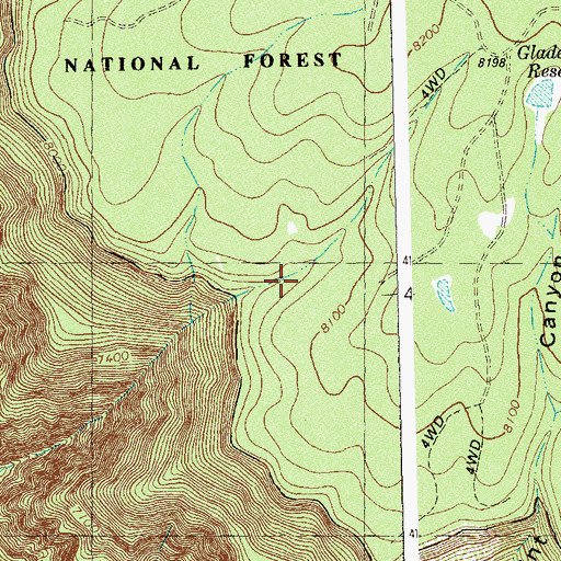 Topographic Map of Wild Bill Reservoir Number Eight, CO