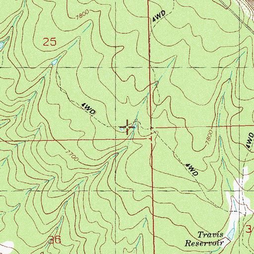 Topographic Map of Overlook Reservoir Number One, CO