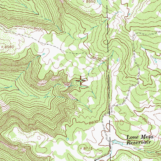 Topographic Map of Divide Reservoir, CO