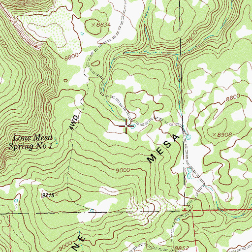 Topographic Map of Lone Mesa Number Two Reservoir, CO