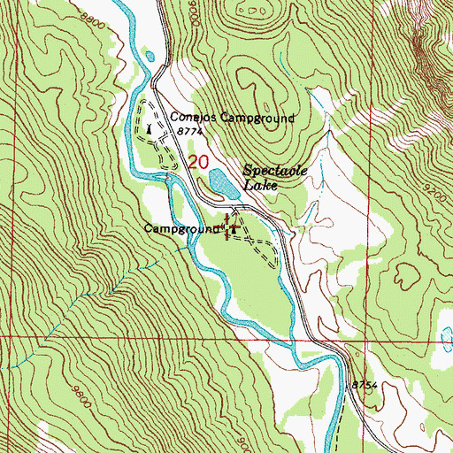 Topographic Map of Spectacle Lake Campground, CO