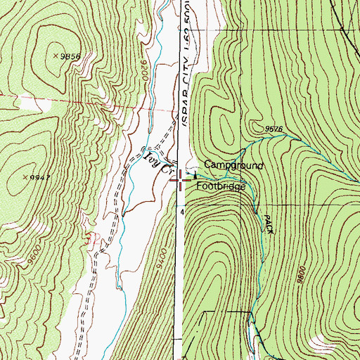 Topographic Map of Ivy Creek Campground and Trailhead, CO