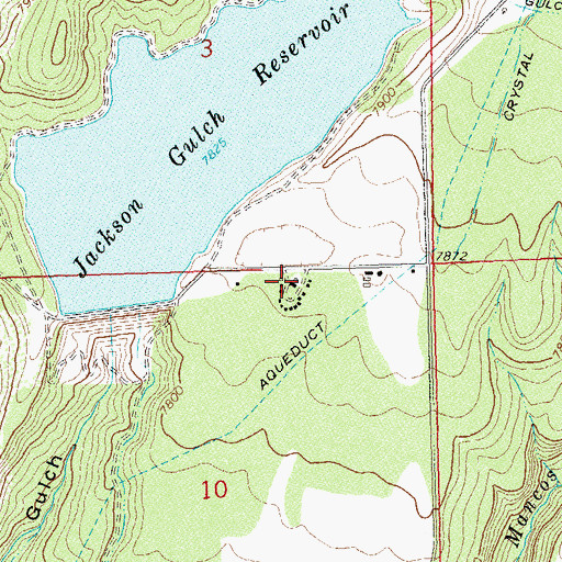 Topographic Map of Jackson Gulch Campground, CO