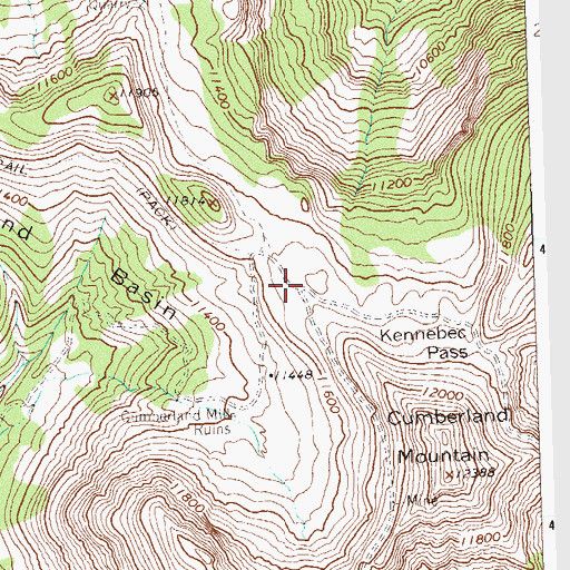Topographic Map of Kennebec Trailhead, CO