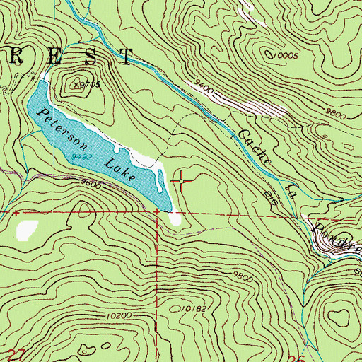 Topographic Map of Peterson Lake Trailhead, CO