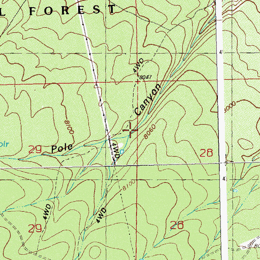 Topographic Map of Pole Canyon Reservoir, CO