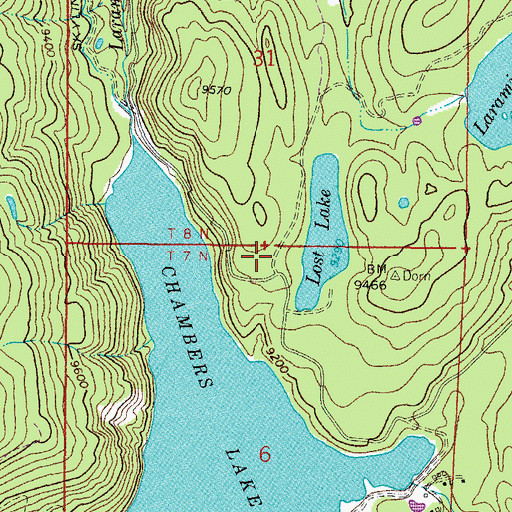 Topographic Map of Lost Lake Fisherman Parking, CO