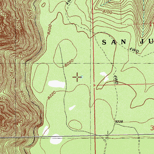 Topographic Map of DR Reservoir, CO