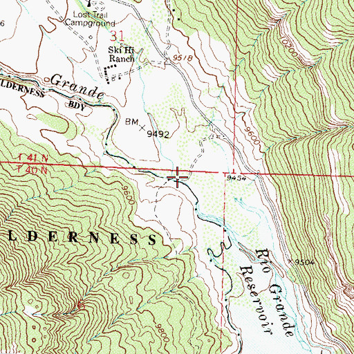 Topographic Map of Ute Creek Trailhead, CO