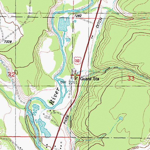 Topographic Map of Treasure, CO