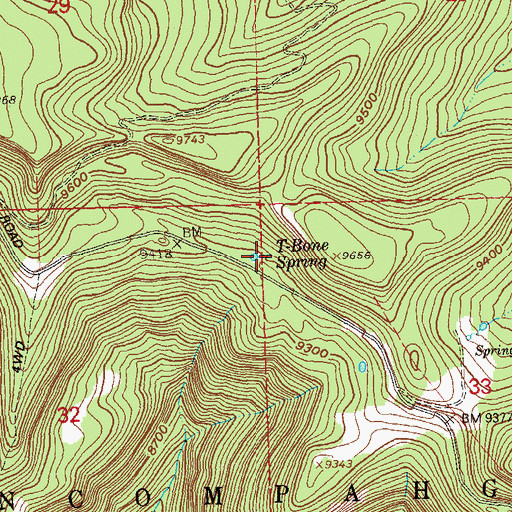 Topographic Map of T-Bone Spring, CO