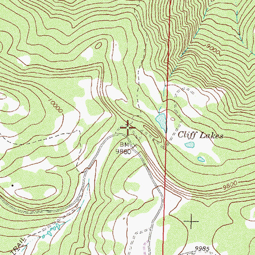 Topographic Map of Cliff Lake Trailhead, CO