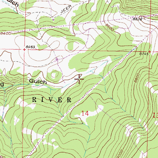 Topographic Map of Slaughter Spring, CO