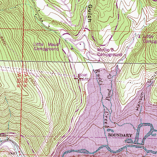 Topographic Map of Ruedi marina, CO