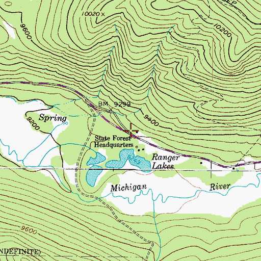 Topographic Map of Colorado State Forest Headquarters, CO