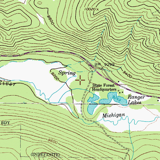 Topographic Map of Ranger Lakes Campground, CO