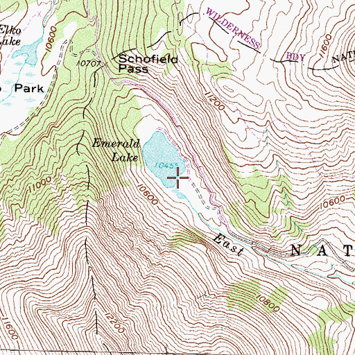 Topographic Map of Emerald Lake Picnic Area, CO