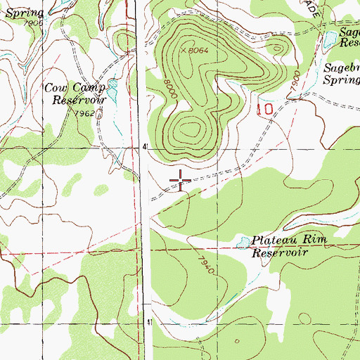 Topographic Map of Ranger Reservoir, CO