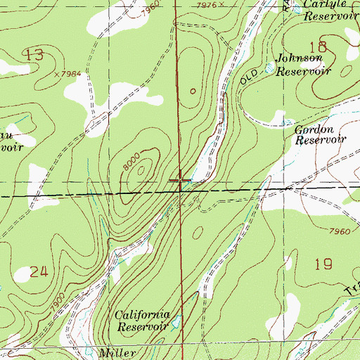 Topographic Map of Middle Number 1 Reservoir, CO