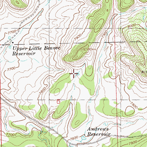 Topographic Map of Little Beaver Number 3 Reservoir, CO