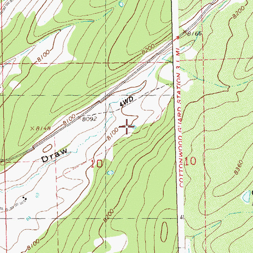 Topographic Map of Henry Reservoir, CO
