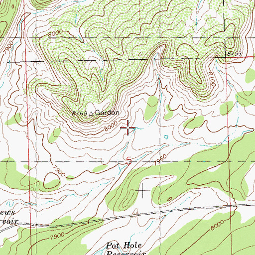 Topographic Map of Beaver Point Number 2 Reservoir, CO