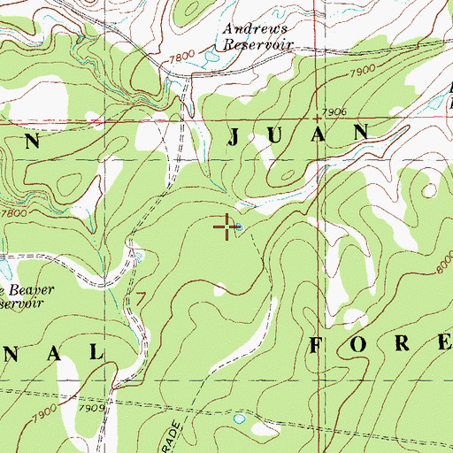 Topographic Map of Middle Number 5 Reservoir, CO