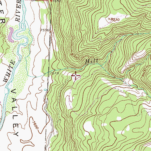 Topographic Map of Hill Creek Campground and Trailhead, CO