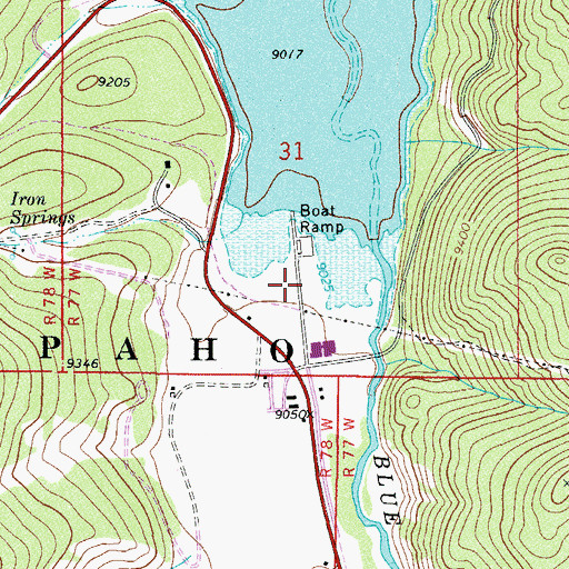 Topographic Map of Blue River Inlet Fishermans Parking, CO