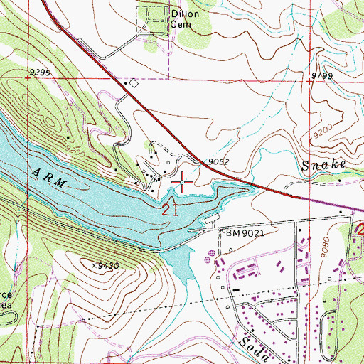 Topographic Map of Snake River Fishermans Parking, CO