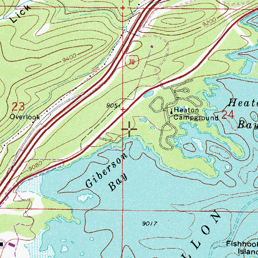 Topographic Map of Giberson Bay Fishermans Parking, CO