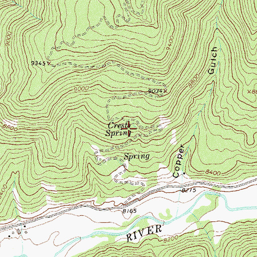 Topographic Map of Cresto Spring Reservoir, CO